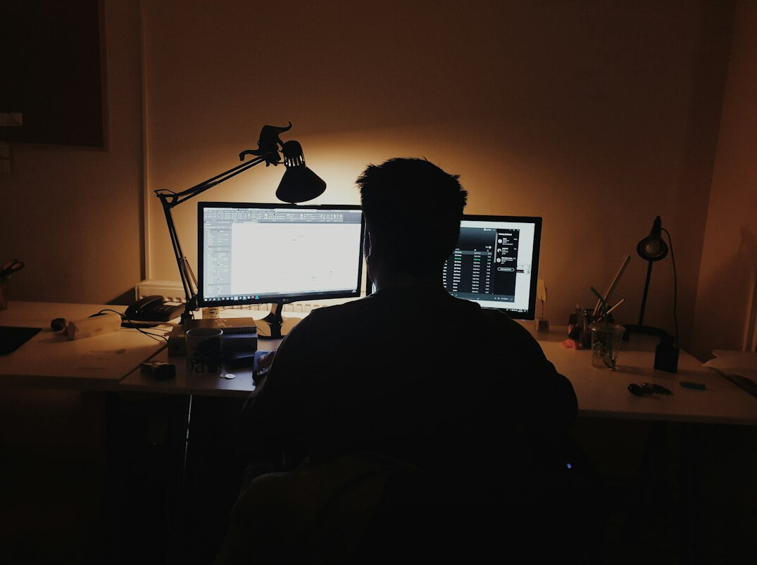 mystery writer at desk