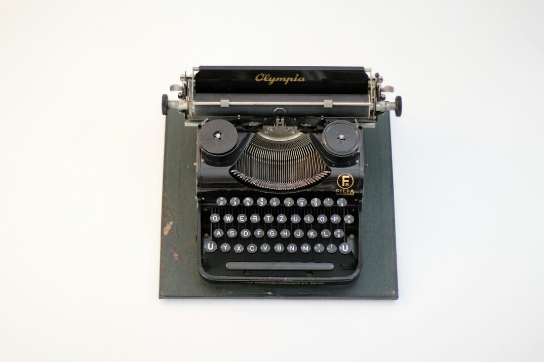 typewriter with paper