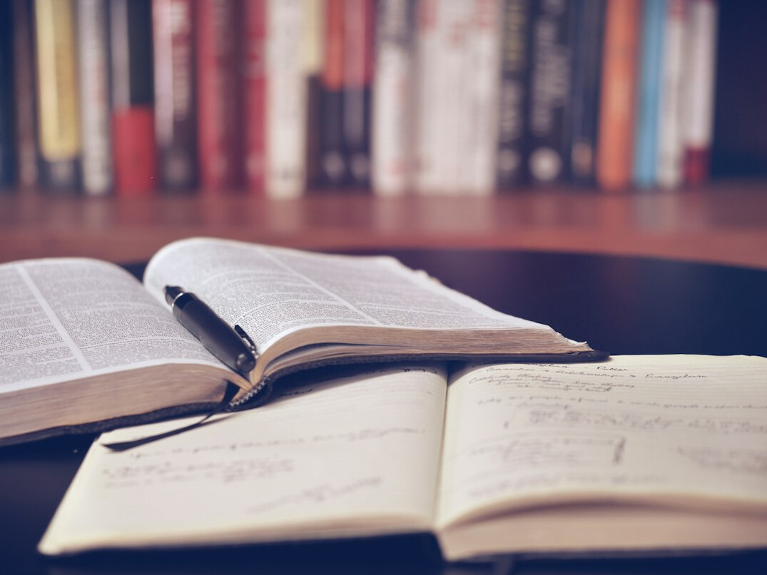 open book on table